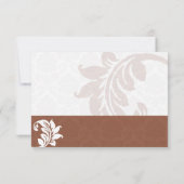 Mocha Damask Wedding Dankeschön Card Dankeskarte (Rückseite)