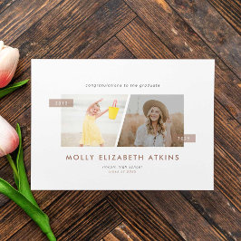 Mocha Dann und Jetzt Zwei Foto Abschluss Ankündigung