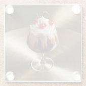 Mocha Dessert Cherries Glass Untersetzer (Rückseite)