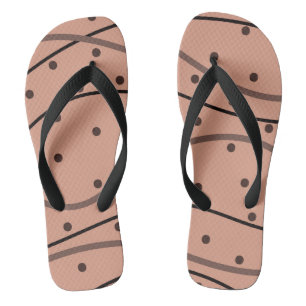 Mocha Dots & Stripes Muster Badesandalen