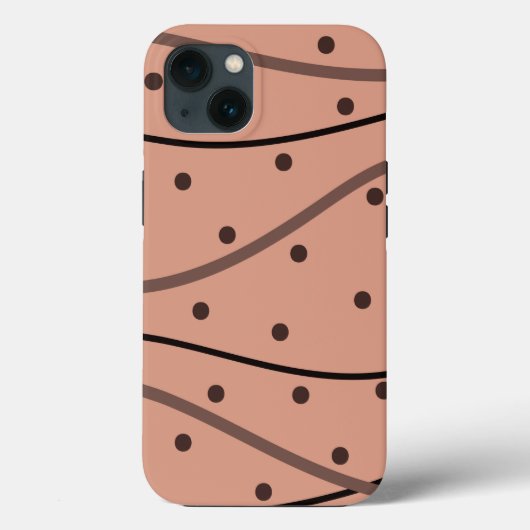 Mocha Dots & Stripes Muster Case-Mate iPhone Hülle (Rückseite)