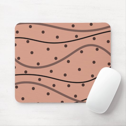 Mocha Dots & Stripes Muster Mousepad (Mit Mouse)