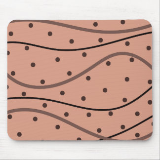 Mocha Dots & Stripes Muster Mousepad