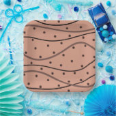 Mocha Dots & Stripes Muster Pappteller (Party)