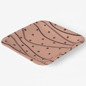 Mocha Dots & Stripes Muster Pappteller (Gewinkelt)