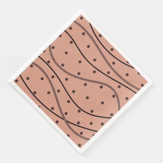 Mocha Dots & Stripes Muster Serviette (Ecke)
