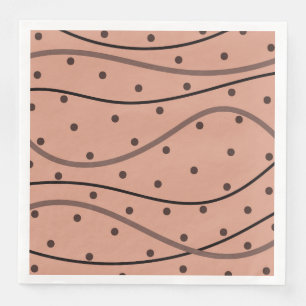 Mocha Dots & Stripes Muster Serviette
