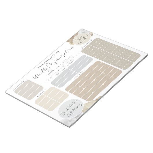 Mocha Dreamy Custom Weekly Organisation Notizblock (angewinkelt)