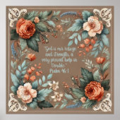 Mocha Floral Bible Verse individuell anpassbar Poster (Vorne)