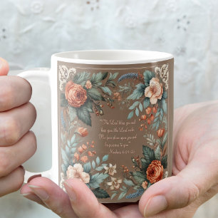 Mocha Floral individualisierbare Morning Segen Tas Kaffeetasse