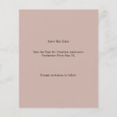 Mocha-Foto-Abschlussfeier Budget Save the Date Flyer (Hinten)