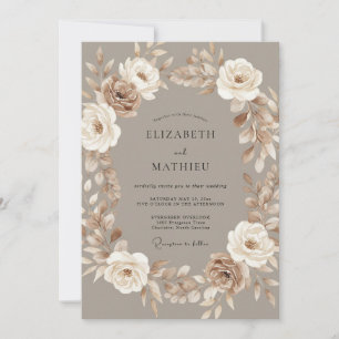 Mocha-gedämpfte bohemische Hochzeit Einladung