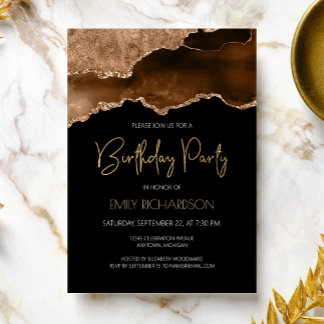 Mocha Gold Agate Geode jedes Jahr zum Geburtstag Einladung