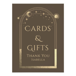 Mocha Gold Celestial Cards Geschenke Schild