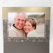 Mocha Gold Holiday Multi Foto Tri-Fold Card Dreifach Gefaltete Ankündigung (Innen Erste Seite)