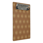 Mocha | Golden Zinnia Flower Medallions Mini Klemmbrett (Schrägansicht)