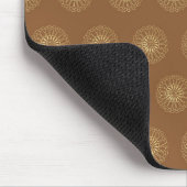 Mocha | Golden Zinnia Flower Medallions Mousepad (Ecke)