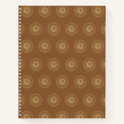 Mocha | Golden Zinnia Flower Medallions Notizblock (Vorderseite)