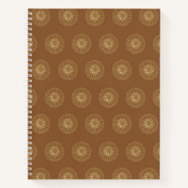 Mocha | Goldene Zinnien-Blumenmedaillons Notizblock