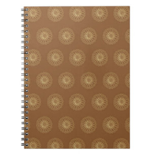 Mocha Goldene Zinnien-Blumenmedaillons Notizblock