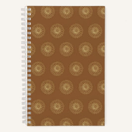 Mocha | Goldene Zinnien-Blumenmedaillons Notizblock