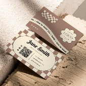 Mocha Groovy Editable Business Card für Studio Visitenkarte