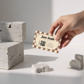 Mocha Groovy Editable Business Card für Studio Visitenkarte