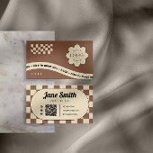 Mocha Groovy Editable Business Card für Studio Visitenkarte
