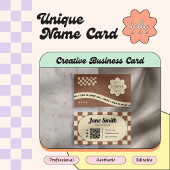 Mocha Groovy Editable Business Card für Studio Visitenkarte