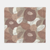 Mocha Hibiskus Botanical Harmony Medium Fleecedecke (Vorderseite (Horizontal))