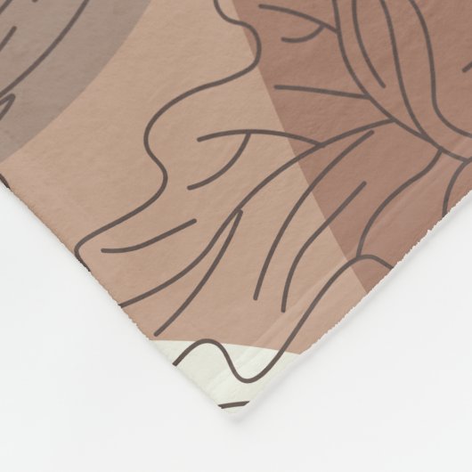 Mocha Hibiskus Botanical Harmony Medium Fleecedecke (Ecke)