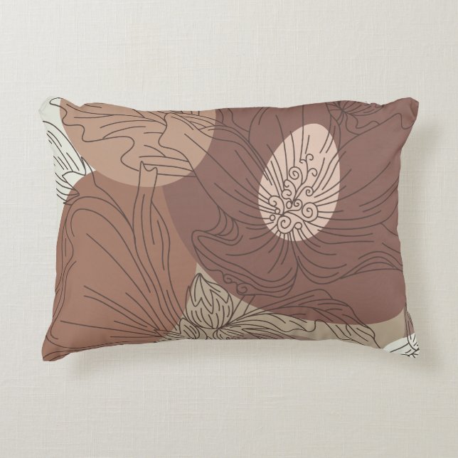 Mocha Hibiskus Botanische Harmonie Dekokissen (Vorderseite)