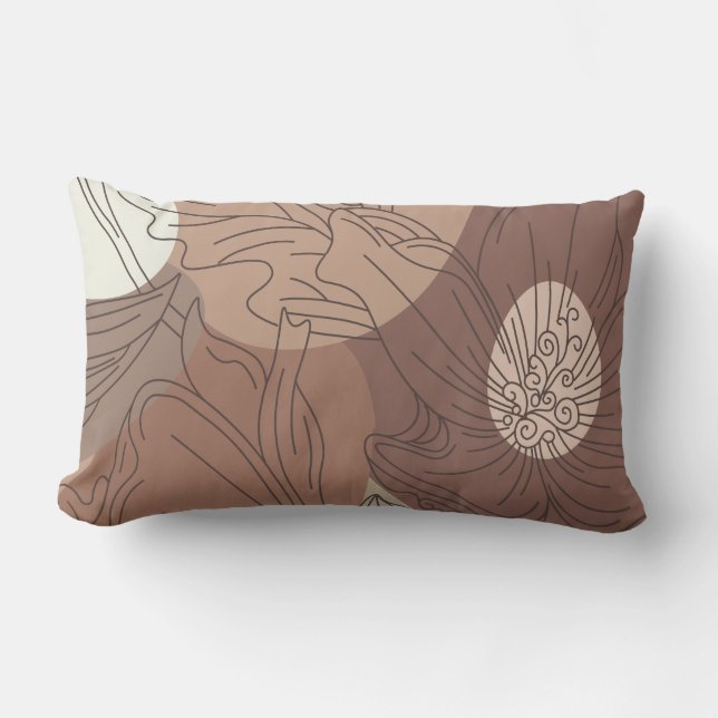 Mocha Hibiskus Botanische Harmonie für Set Lendenkissen (Vorderseite)