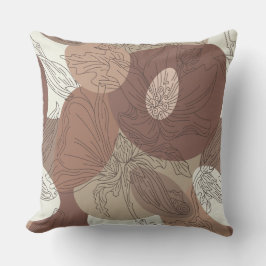 Mocha Hibiskus Botanische Harmonie Kissen