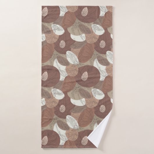 Mocha Hibiskus Botanische Harmonie Vorhang Badehandtuch (Badehandtuch)