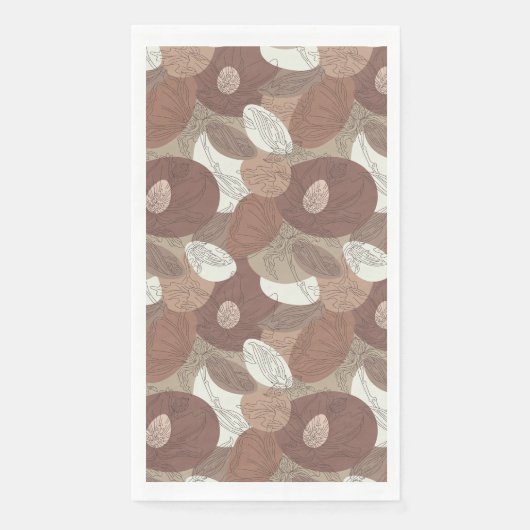 Mocha Hibiskus Botanische Harmonie Vorhang Serviette (Vorderseite)