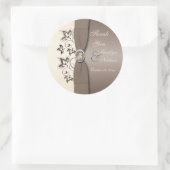 Mocha Ivory Floral Mit Monogramm 3" Round Sticker (Tasche)