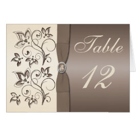 Mocha Ivory Tischnummer Card