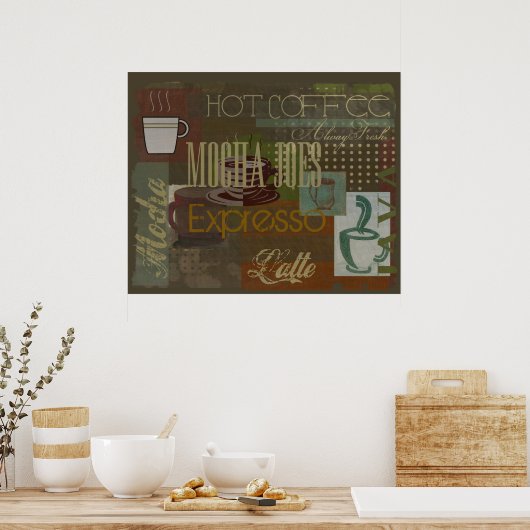 Mocha Joes Cafe Sign Poster (Küche)