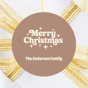 Mocha-Kaffee-Creme Frohe Weihnachtsgeschmack Runder Aufkleber