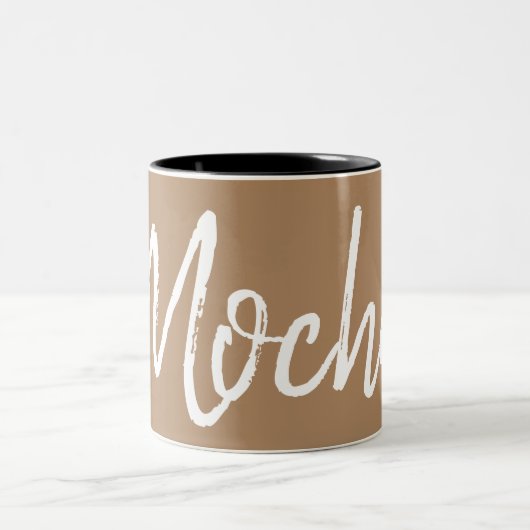 Mocha-Kaffeeliebhaber Typografie Zweifarbige Tasse (Mittel)