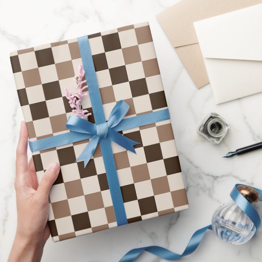Mocha Karo Charme Geschenkpapier (Schenken)