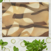 Mocha Latte Brown Abstract Artsy Towel Geschirrtuch (Gefaltet)