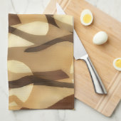 Mocha Latte Brown Abstract Artsy Towel Geschirrtuch (Viertel Falte)