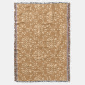 Mocha Latte Brown Damask Decke (Vorderseite Vertikal)