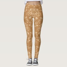 Mocha Latte Brown Damask