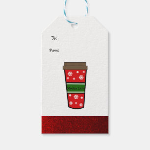 Mocha Latte Feiertagsgetränk Geschenkanhänger