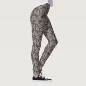 Mocha Leaf Designer Frauen Leggings (Rechts)