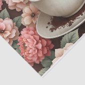 Mocha Magic in Bloom Tissue - Kaffee und Flora Seidenpapier (Ausschnitt)