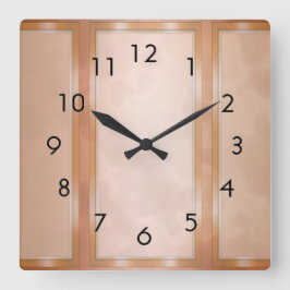 Mocha Marble Panels Quadratische Wanduhr